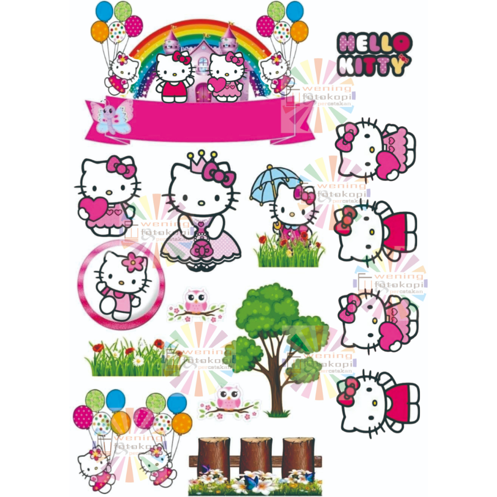 TOPPER KUE ULANG TAHUN #HELLO KITTY