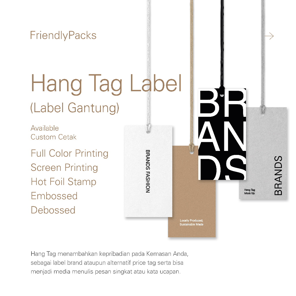 

Custom Cetak Desain Basic Hang Tag Baju / Label Price Tag Pakaian