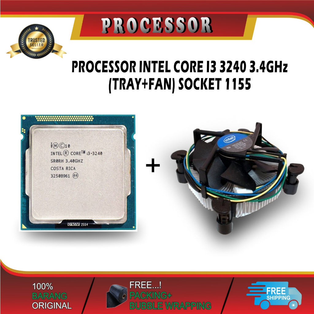 T2T Processor Intel Core i3 3240 - 3.4GHz Socket 1155 + Fan RBU