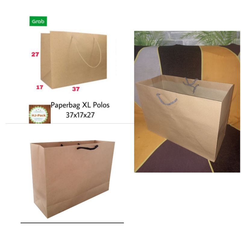 

paperbag polos xl 37x17x27 / Tas souvenir Godie bag. Tas kertas