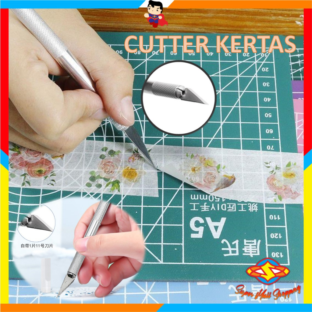 

SMS Pisau Ukir Seni 5 isi Cutter Hobby Crafting Art Knife Metal Handle Blade Pisau Bonsai Sayat Ukir Pen Cutter Set Mata dan Gagang Art Knife