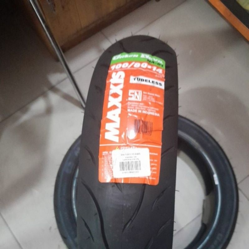 Ban Tubeless Maxxis 100/80-14 Green Devil