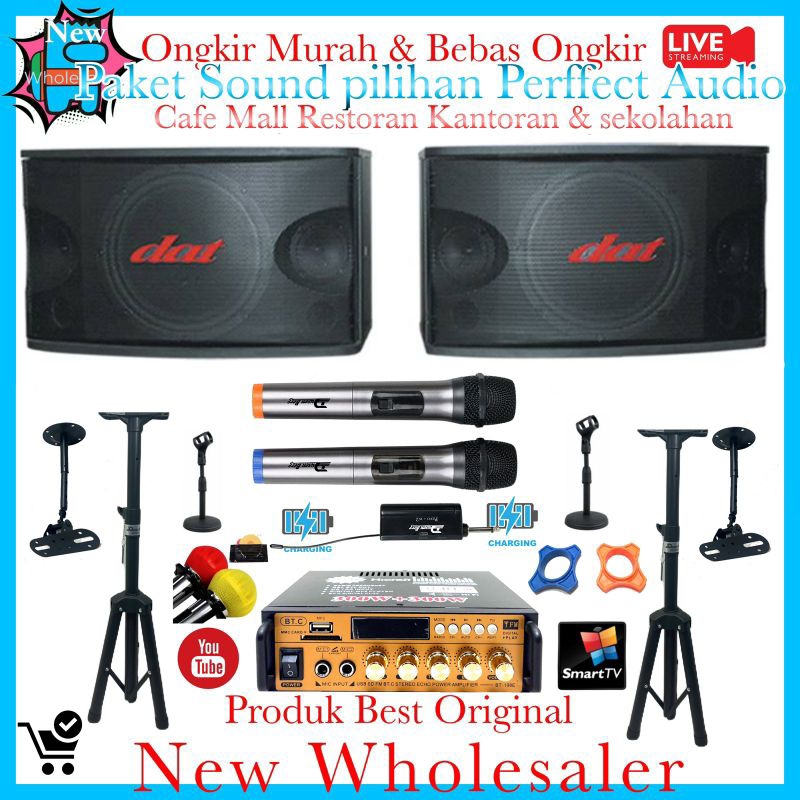 paket sound 1 set speaker Karaoke Dat 10 Inch wireless system microphone