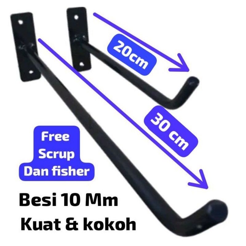 [READYYY] bracket besi jemuran gantungan baju pakaian tempel dinding besi rak siku siku penyangga
