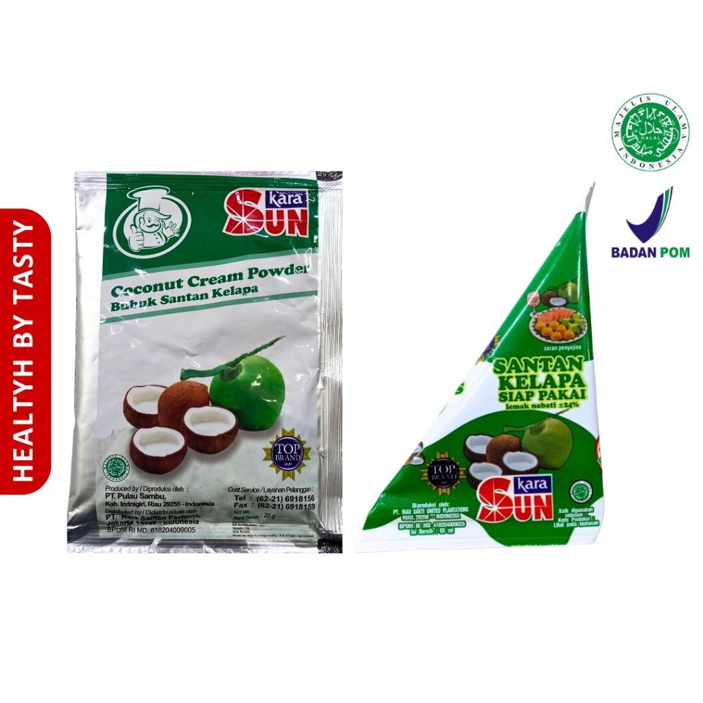 

Sun Kara Santan Kelapa Krucut Kerucut 65ml Cream 20gr Santan Bubuk