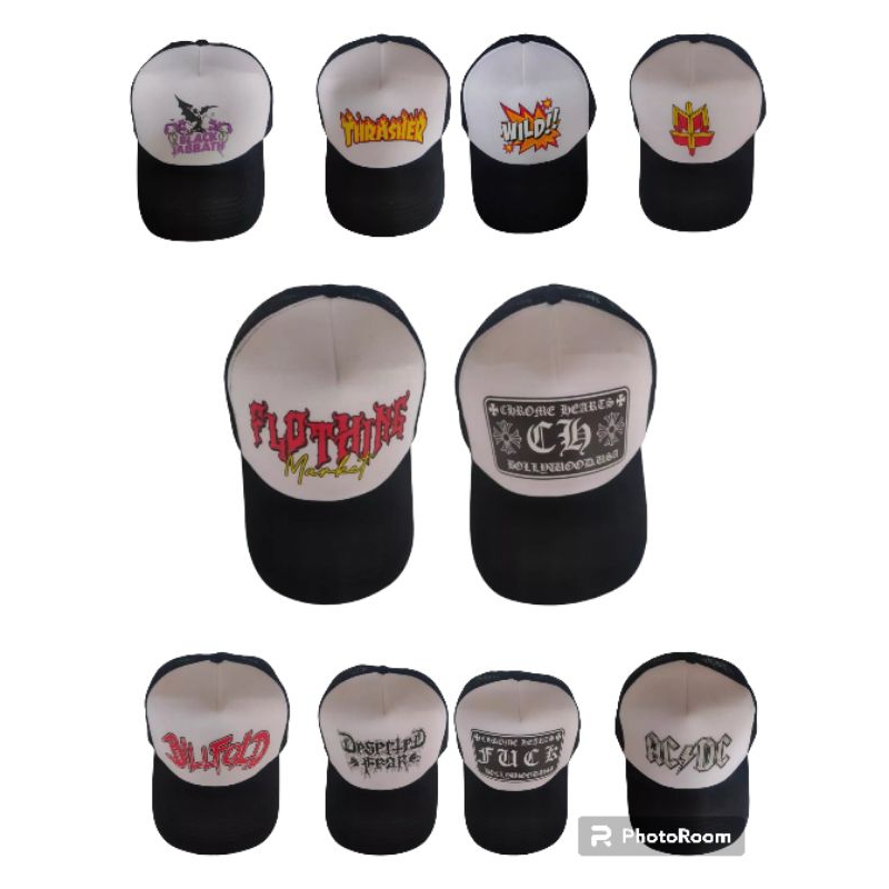 Topi Trucker Sablon DTF krakter/Topi Trucker sablon premium/Unisex