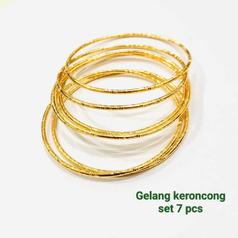 Gelang keroncong wanita xuping lapis emas 7 pcs