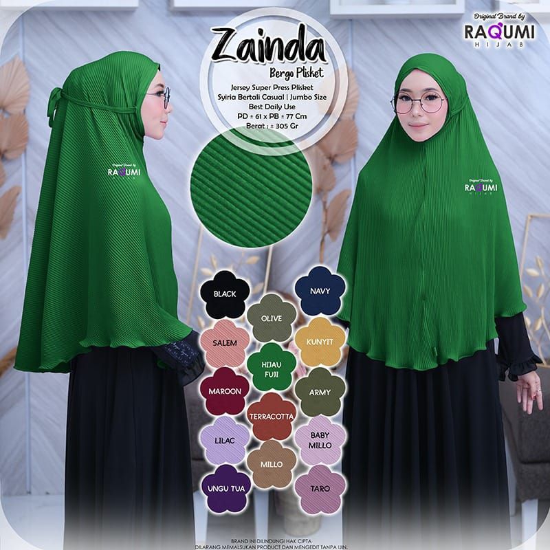 Alfath Hijab | Zainda Bergo Plisket by Raqumi✔️