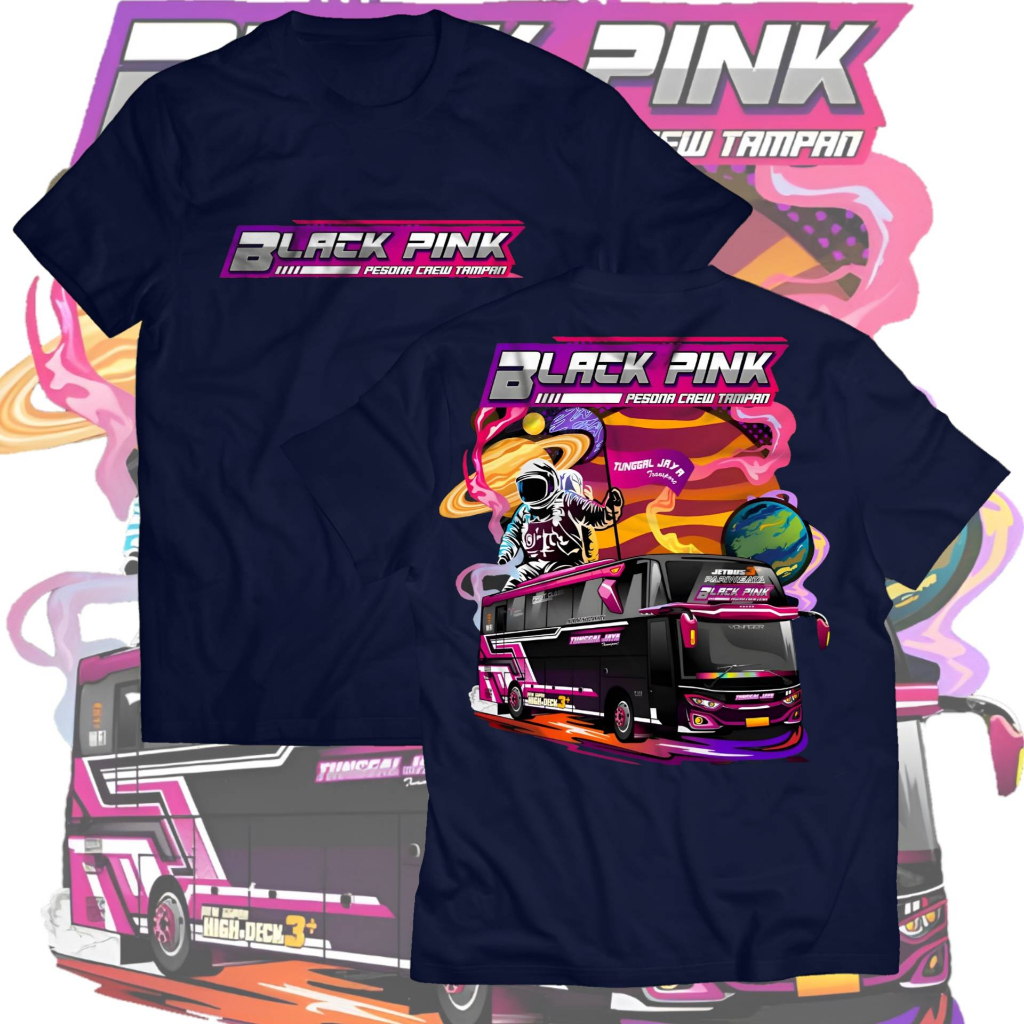 kaos anak bus mania black pink - baju anak bismanaia bris trans terbaru