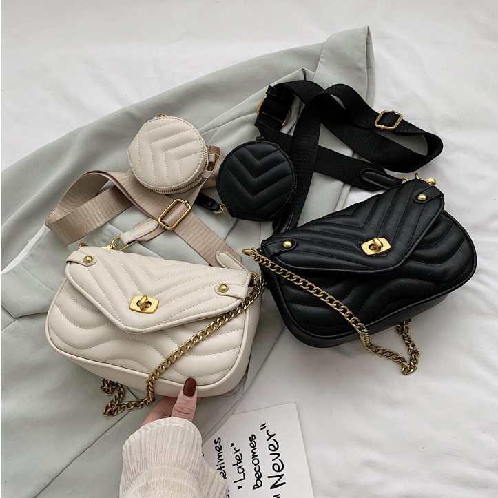 MURAH TAS SELEMPANG WANITA 2IN1 SLINGBAG WANITA FASHION WANITA TAS WANITA KEKINIAN TF7812 BQ3066 TAS
