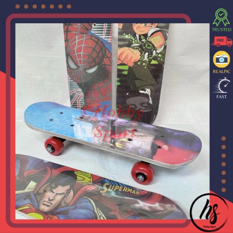 Skateboard size S Papan Seluncur Anak Dewasa Ukuran Kecil Kayu Maple