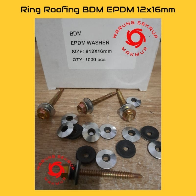 (50 pcs) Ring Sekrup Roofing / Roof Seal 12x16mm / EPDM Bounded Washer