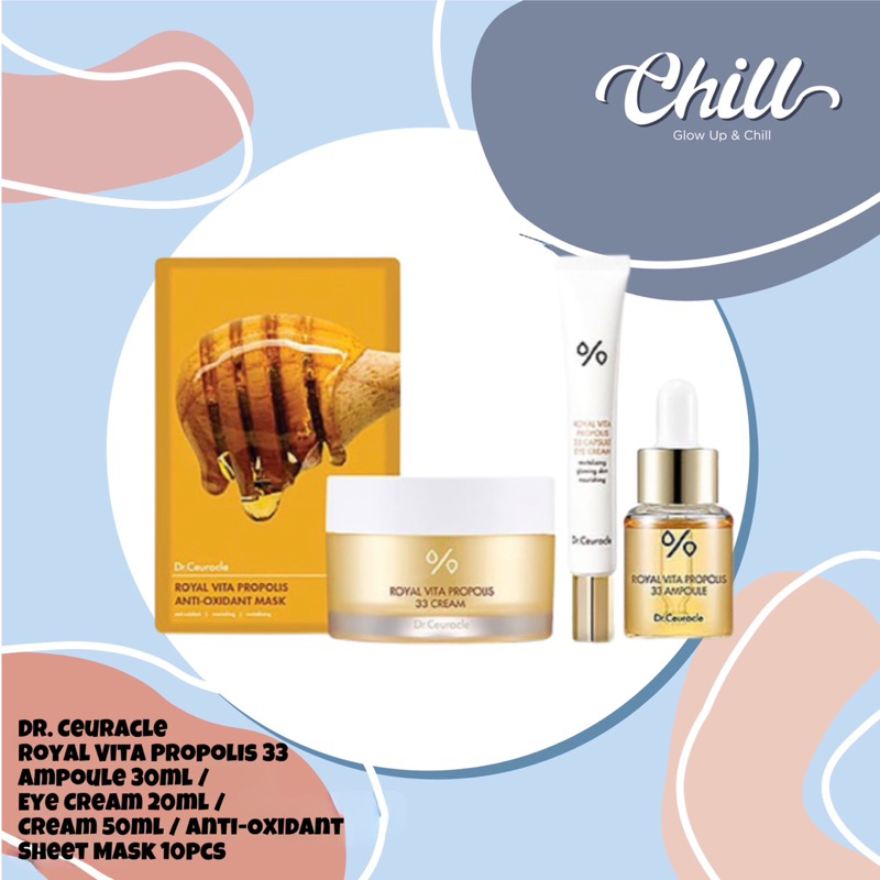Dr. Ceuracle Royal Vita Propolis 33 Ampoule 30ml / Eye Cream 20ml / Cream 50ml / Anti-Oxidant Sheet 