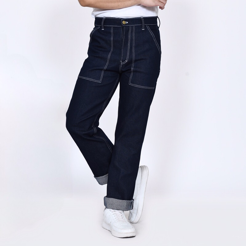 Wasshine Fatigue Pants - Celana Fatigue Denim - Celana Panjang Jeans Denim Pria - Celana Cargo - Cel