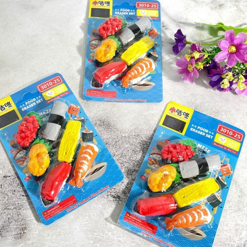 

Penghapus Sushi 1 Set Isi 6 Kode 3010-25 Penghapus Lucu Alat Tulis Sekolah Unik Termurah Grosiran ATK Viral