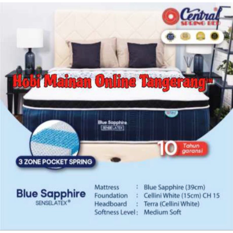 Spring Bed Central Gold Blue Sapphire Pocket Spring Encasement Plush Top Latex