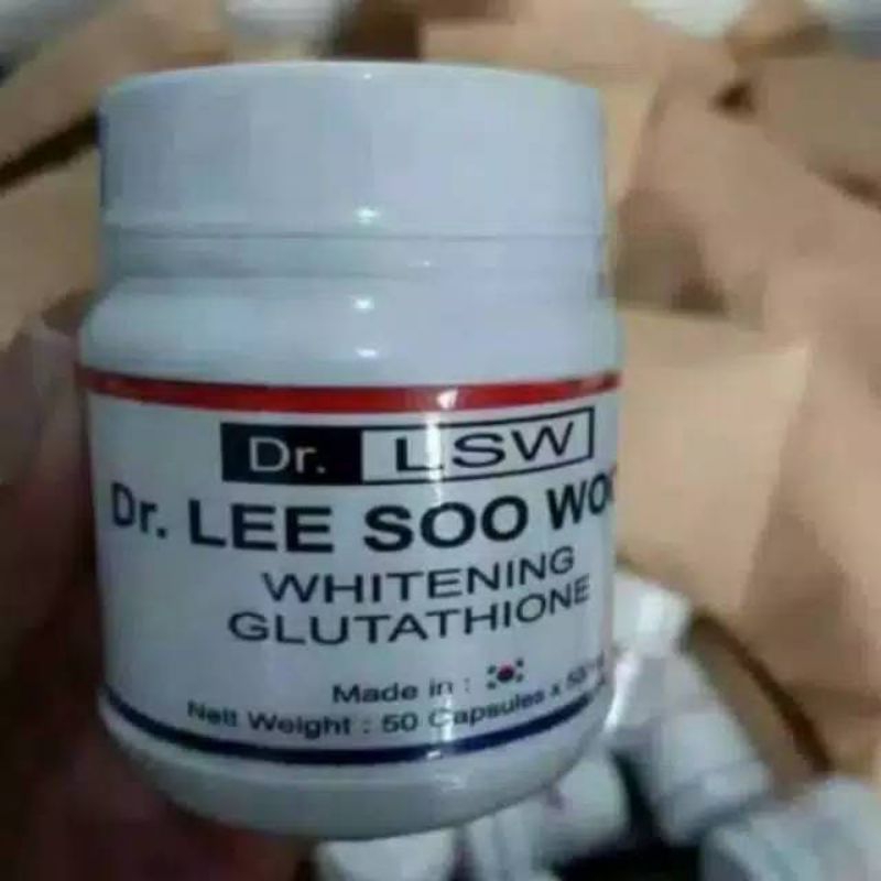 Dr LSW ASLI ORIGINAL GLUTATHIONE LEE SOO WOOK WHITENING Obat Pemutih Wajah Kulit Badan Pria dan Wani