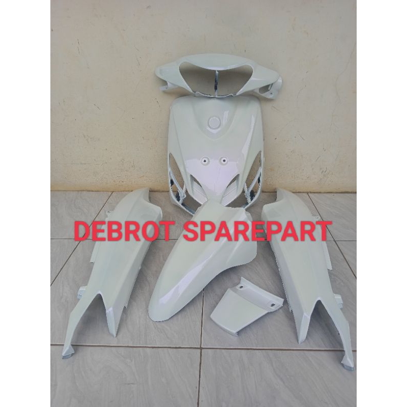 Cover body full Alus Yamaha Mio smile putih lembayung violet