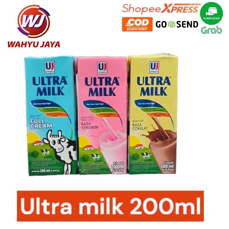 

ultra milk Variant 3 rasa kemasan 200ml