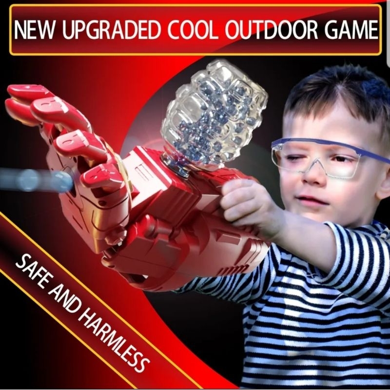 Mainan Water Gel Blaster Iron man - Mainan Arm Hand Water Gel Blaster Ironman