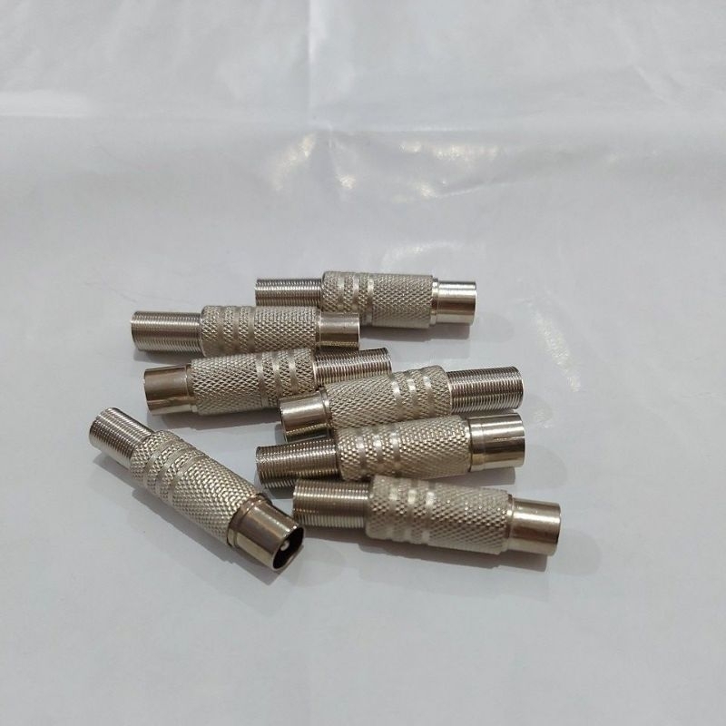 jek antena besi silver cowo/jek antena tv besi/konektor antena tv besi silver