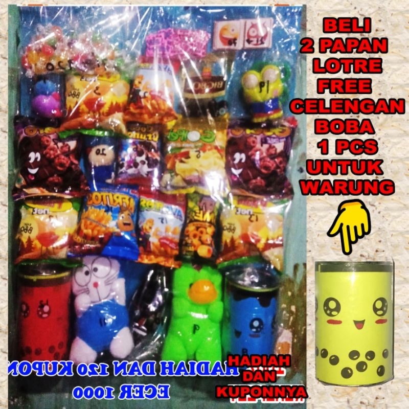 Mainan Lotre Semua Dapat Isi 120 Kupon hadiah boneka dan Celengan