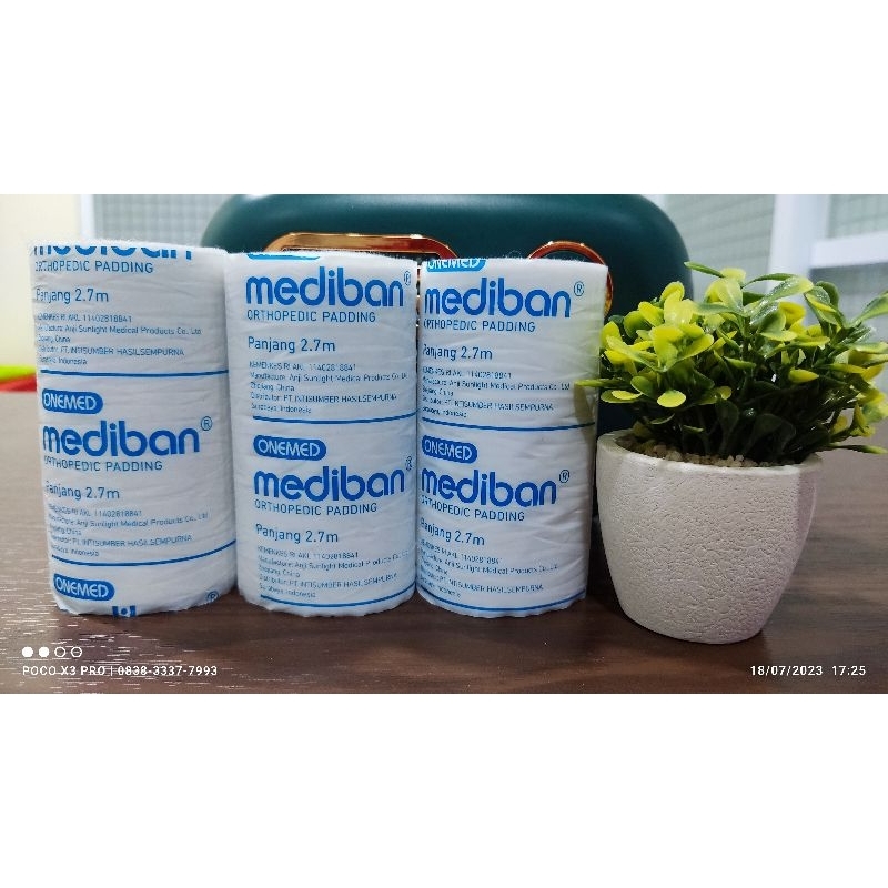 MEDIBAN ONE MED / Orthopedic wool / Orthopedic Padding 2,7 m x 4 Inchi / Balutan Sekunder