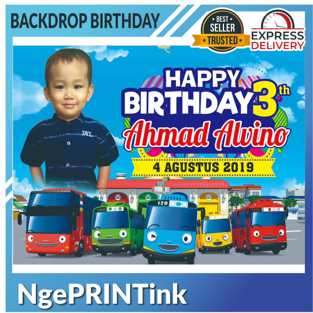 TAYO THEME Birthday | Banner | Backround | Spanduk | Backdrop Ulang Tahun Anak