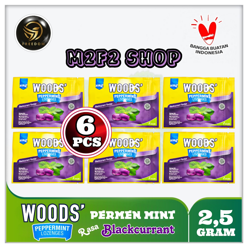 

Woods Peppermint Lozenges Blackcurrant | Permen Mint Pelega Tenggorokan Rasa Blackcurrant Sachet - 15 gr (Kemasan 6 Pcs)