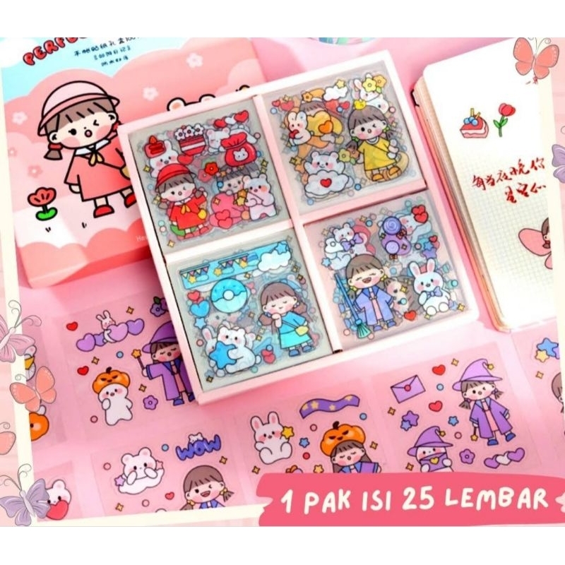 

Stiker transparan dengan motif-motif karakter