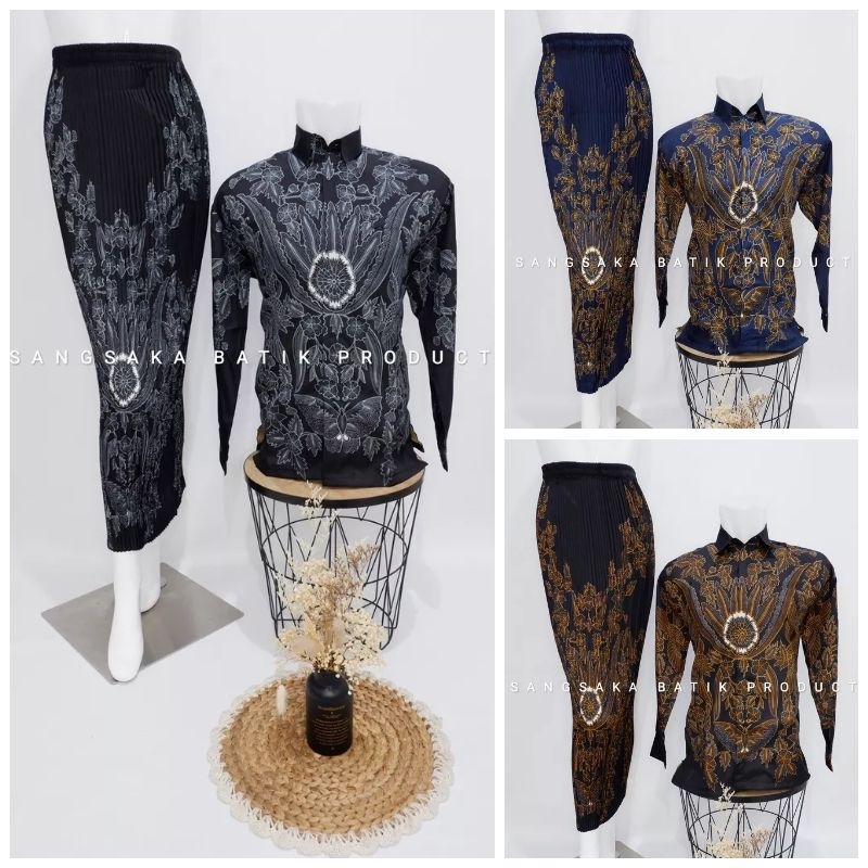 Batik Couple/Batik Set/Baju Batik Couple/Rok Set