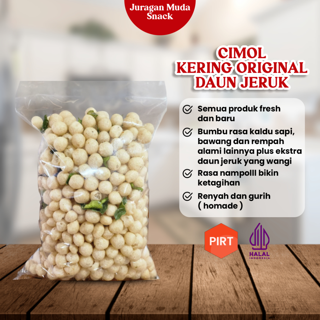 

Cimol Kering Daun Jeruk Original 1kg Snack Kiloan Grosir Makanan Ringan Murah