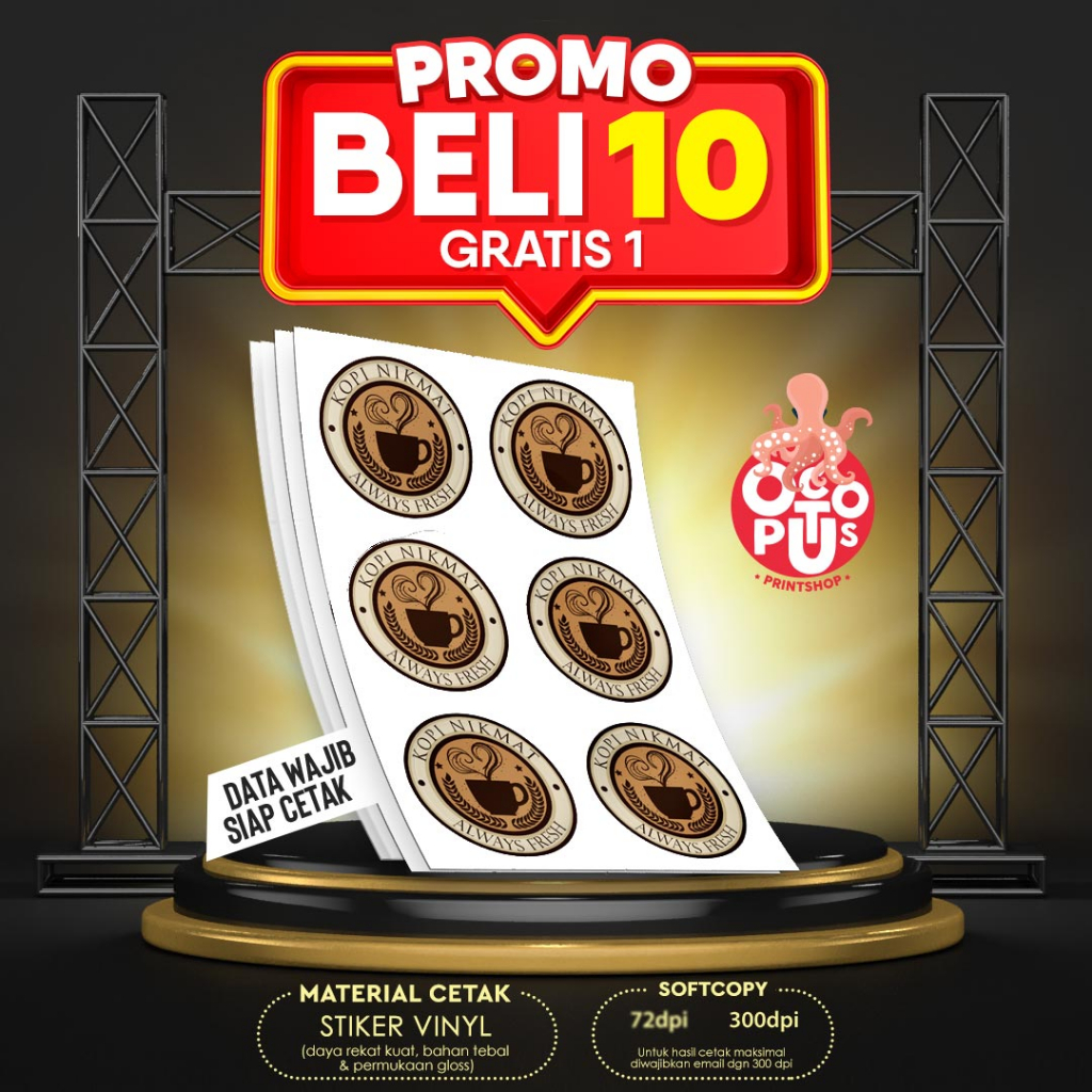 

PROMO Cetak Stiker Vinyl / Cetak Stiker Label Kemasan / Label Usaha Makanan / Cetak Label Minuman