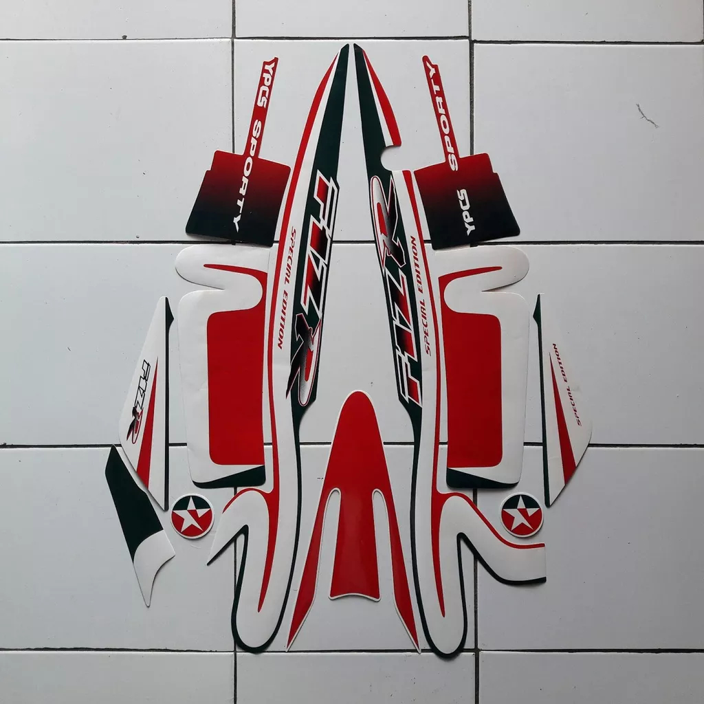 stiker striping yamaha fizr f1zr caltex edition merah lis body original