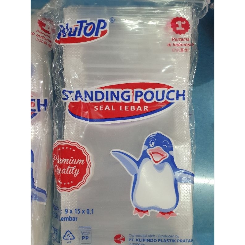 standing pouch /plastik seal klip berdiri uk 9x15