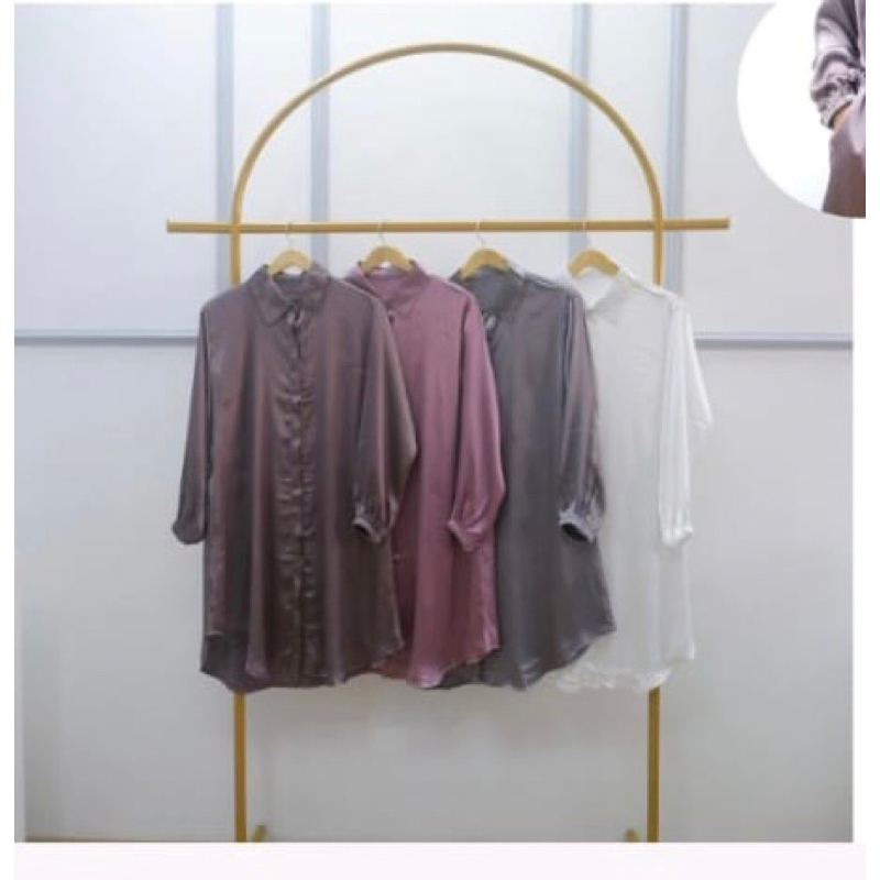 Tunik bahan crinkle silk