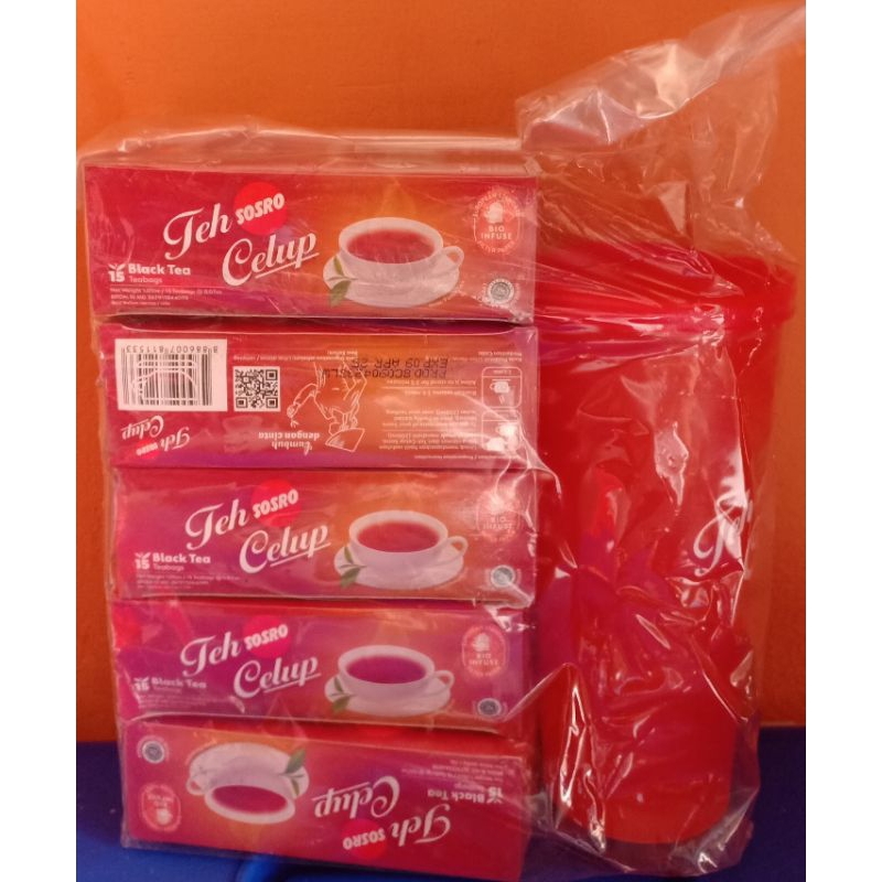 

TEH CELUP SOSRO 5 X 15 pcsFREE TUMBLER