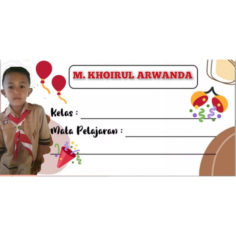 

stiker label mapel custom foto