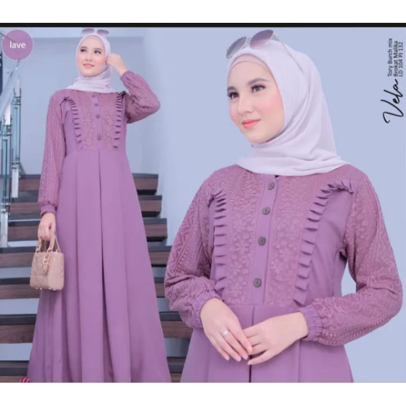 Promo Gamis Cringkel mix burkat/ gamis Sovia kombinasi burkat 02/gamis muslim kekinian