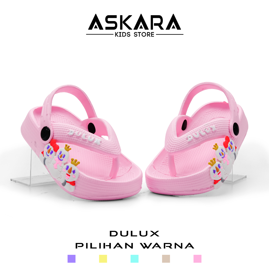 	 NEW Dulux Sandal Anak Perempuan 1 - 3 Tahun Model Jepit Tali Belakang karakter Mixue	