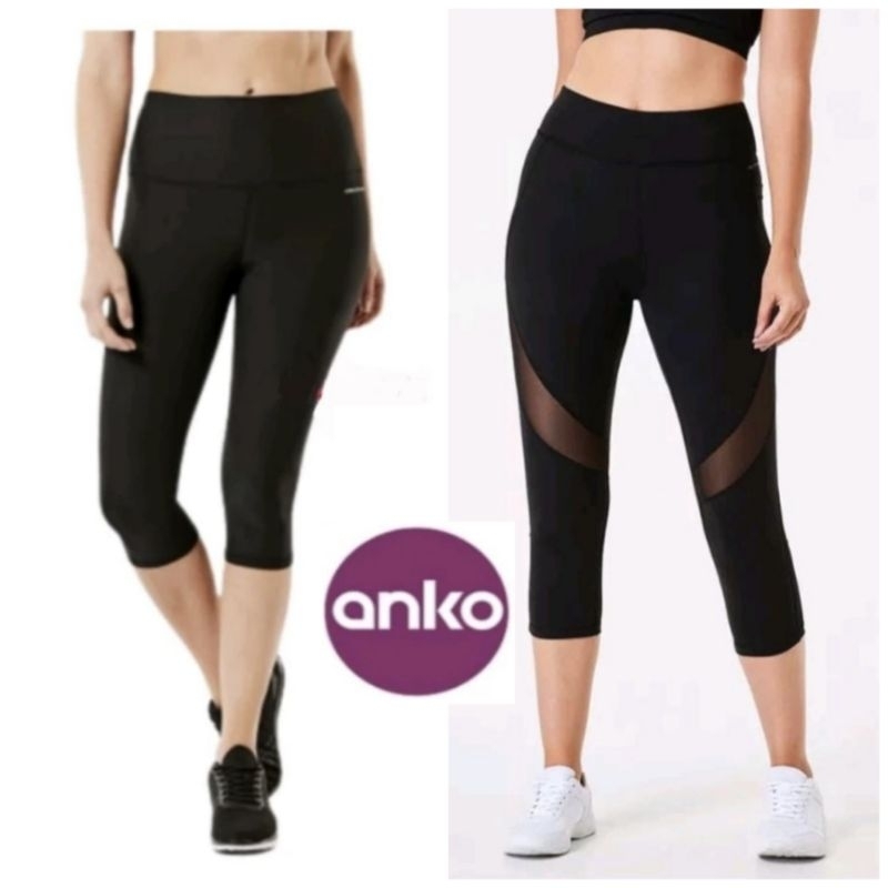 Anko High Waist Women Capri Sport Legging 3/4 7/8 Ada Big Size Jumbo Celana Leging Panjang Olahraga 
