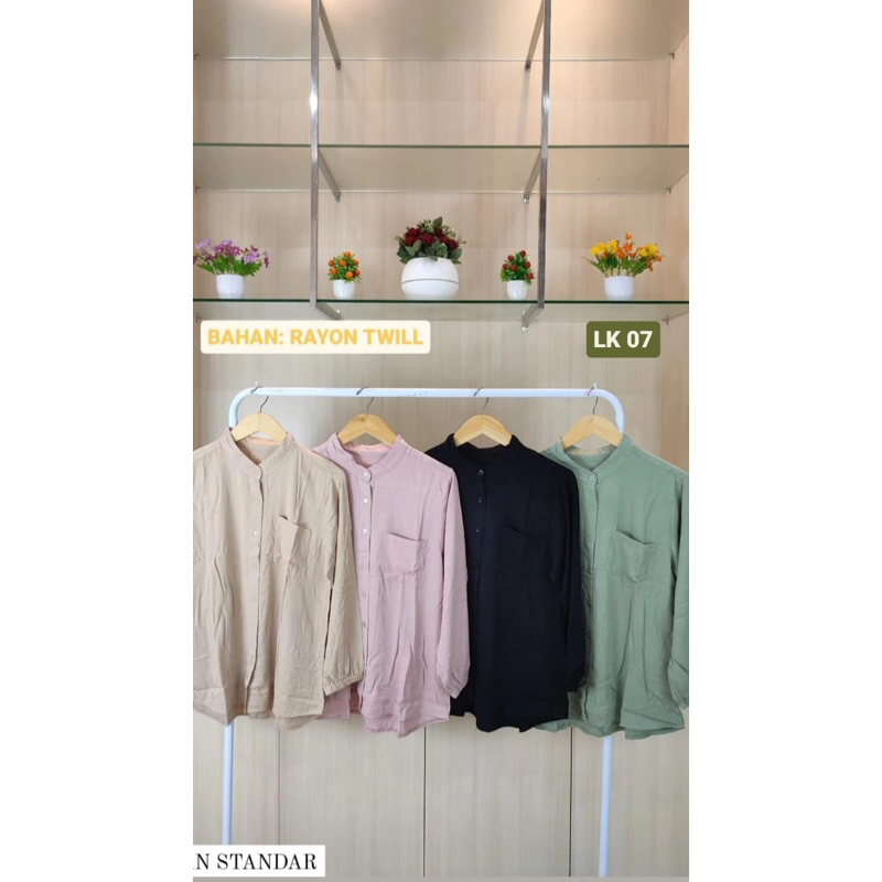 blouse polos bahan rayon twill