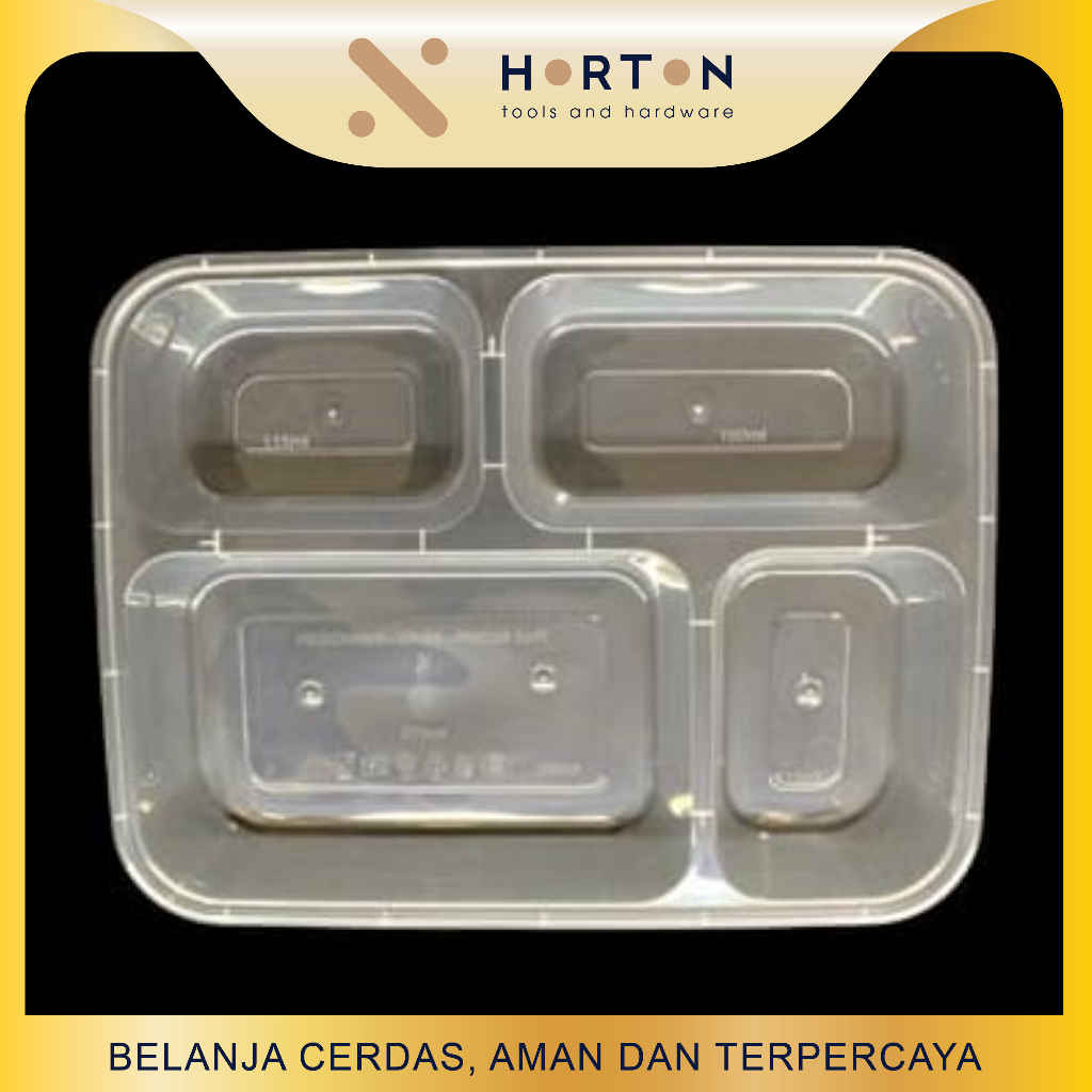 Thinwall / Kotak Makan Bento Plastik 4 Sekat / Food Container