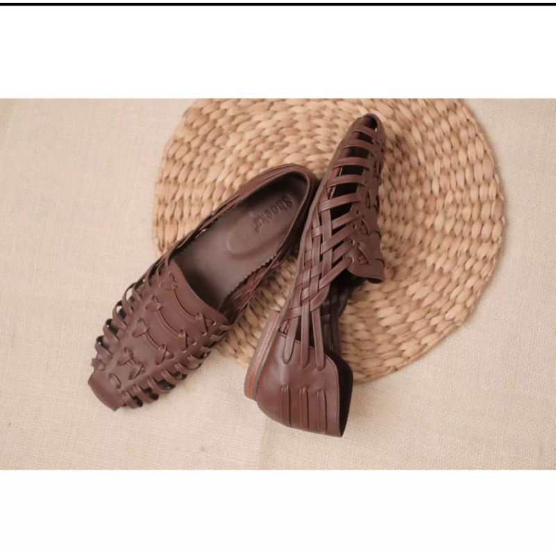 sepatu flat wanita shoeka shoes kulit asli