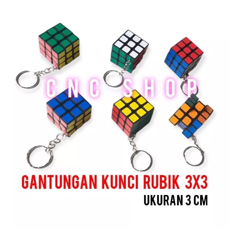 Gantungan Kunci Rubik Dadu 3x3 Ukuran 3cm Bagus Untuk Suvenir Mainan Anak Murah