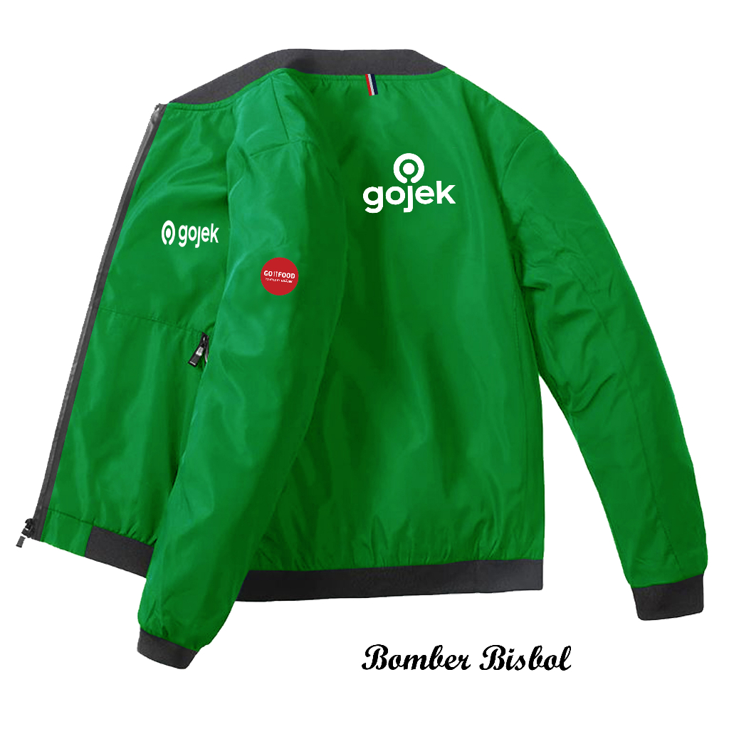 Jaket Bisbol Pria / Jaket Grab Gojek Full Bordir Jaket Grabbike Driver Jaket Go Jek Jaket Grab Drive