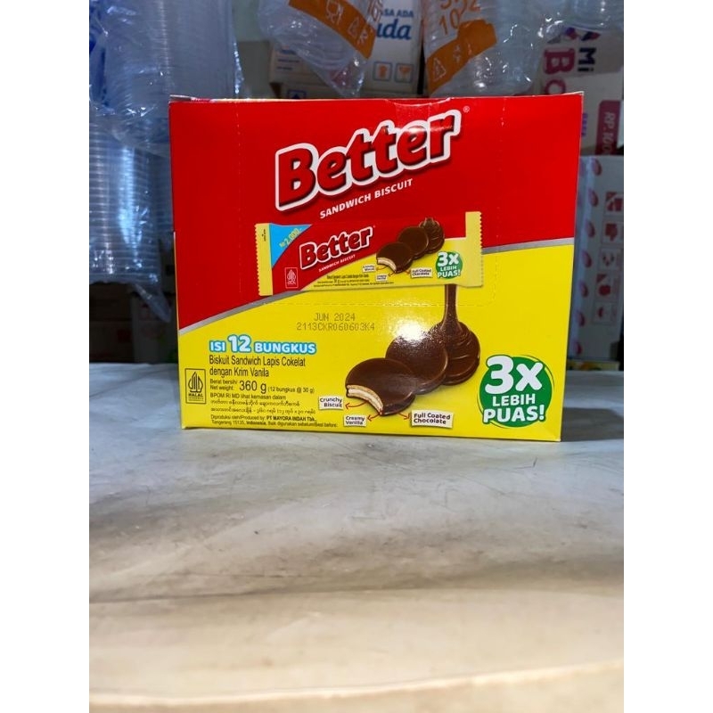 

MAYORA BETTER BOX / SANDWICH BISCUIT COKLAT / BERLAPIS COKLAT KRIM VANILA / ROMA BETTER