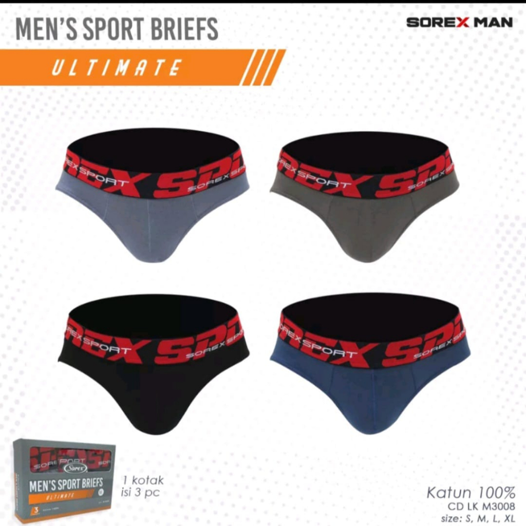 Sorex Man CD Sport Pria LK M 3008 Ultimate Isi 3 Pcs