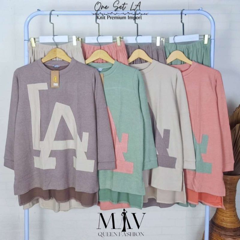 One set LA/setelan wanita/setelan celana kulot wanita/setelan wanita one set/outfit baju cewek aesth