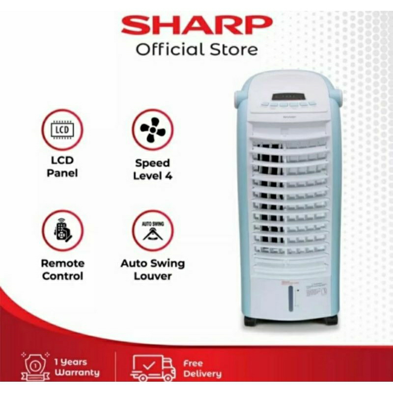 SHARP PJ-A36TY-W Air Cooler Kipas Angin 65 W Tangki Air 6 Liter Ice Pack 4 Unit Remote Control Porta